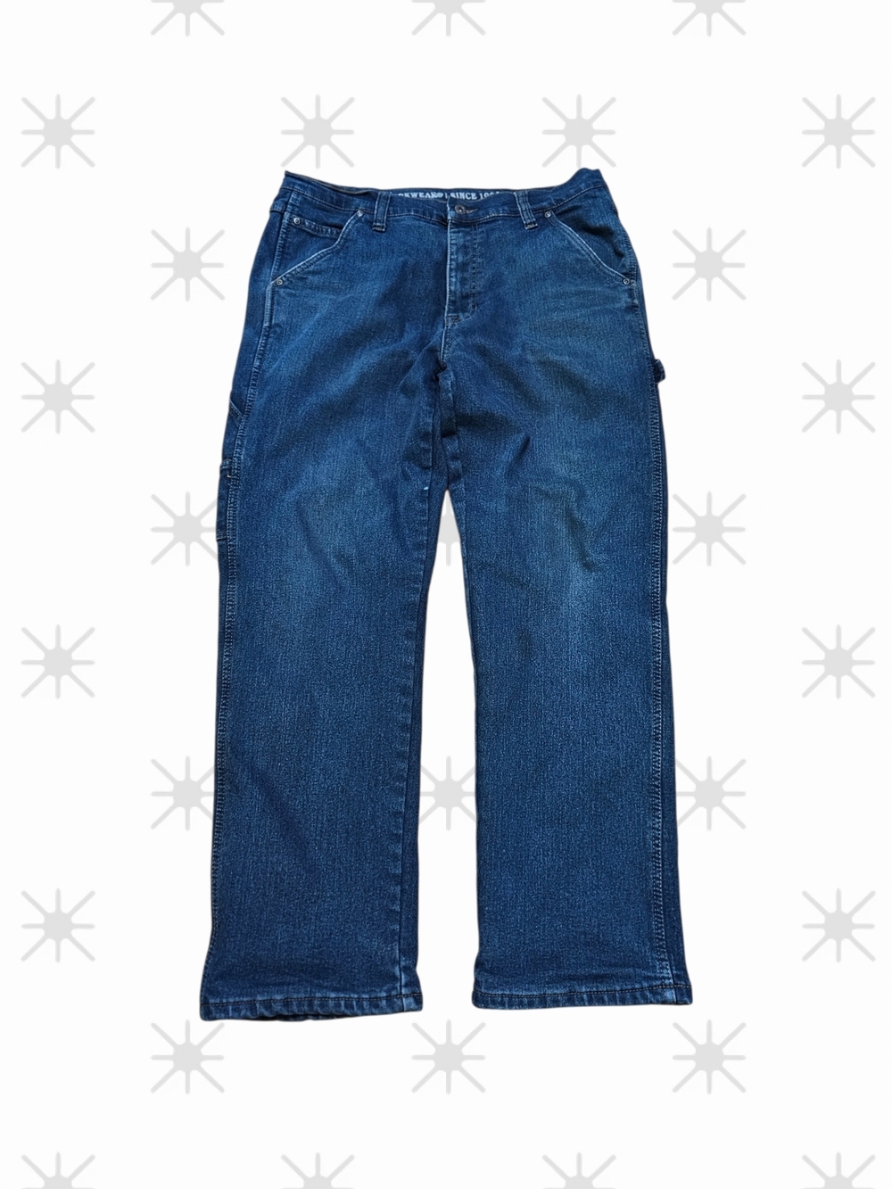 Smith's Workwear Men's Carpenter Jeans Size 36x32 Blue Denim Relaxed Fit Hammer